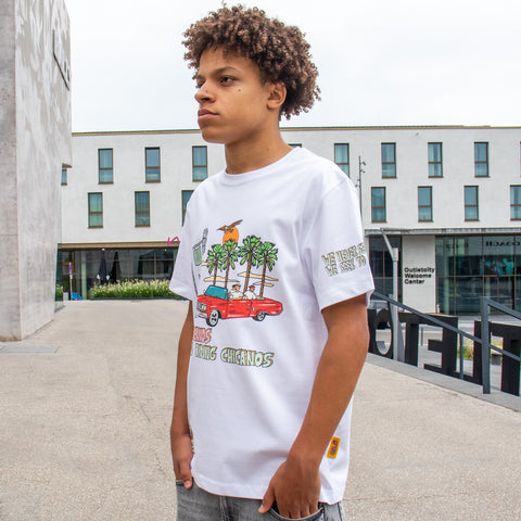 Unisex Heavy Cotton Streetwear Tee - White - Classic Fit - Graphic Design. Americanos T-shirts