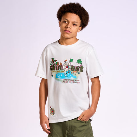 Relaxed Fit Graphic White T-shirt - Allmosst State of Mind T-shirt