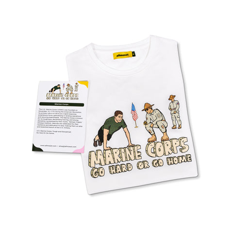 Classic Streetwear round neck white graphic cotton t-shirt Marine Corps T-shirt