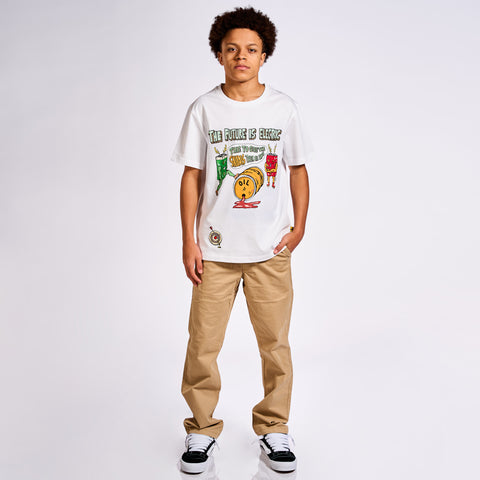 White cotton t-shirt with graphic print design Future is Electric T-shirt