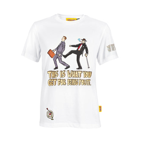 White Polite T-shirt with graphic design